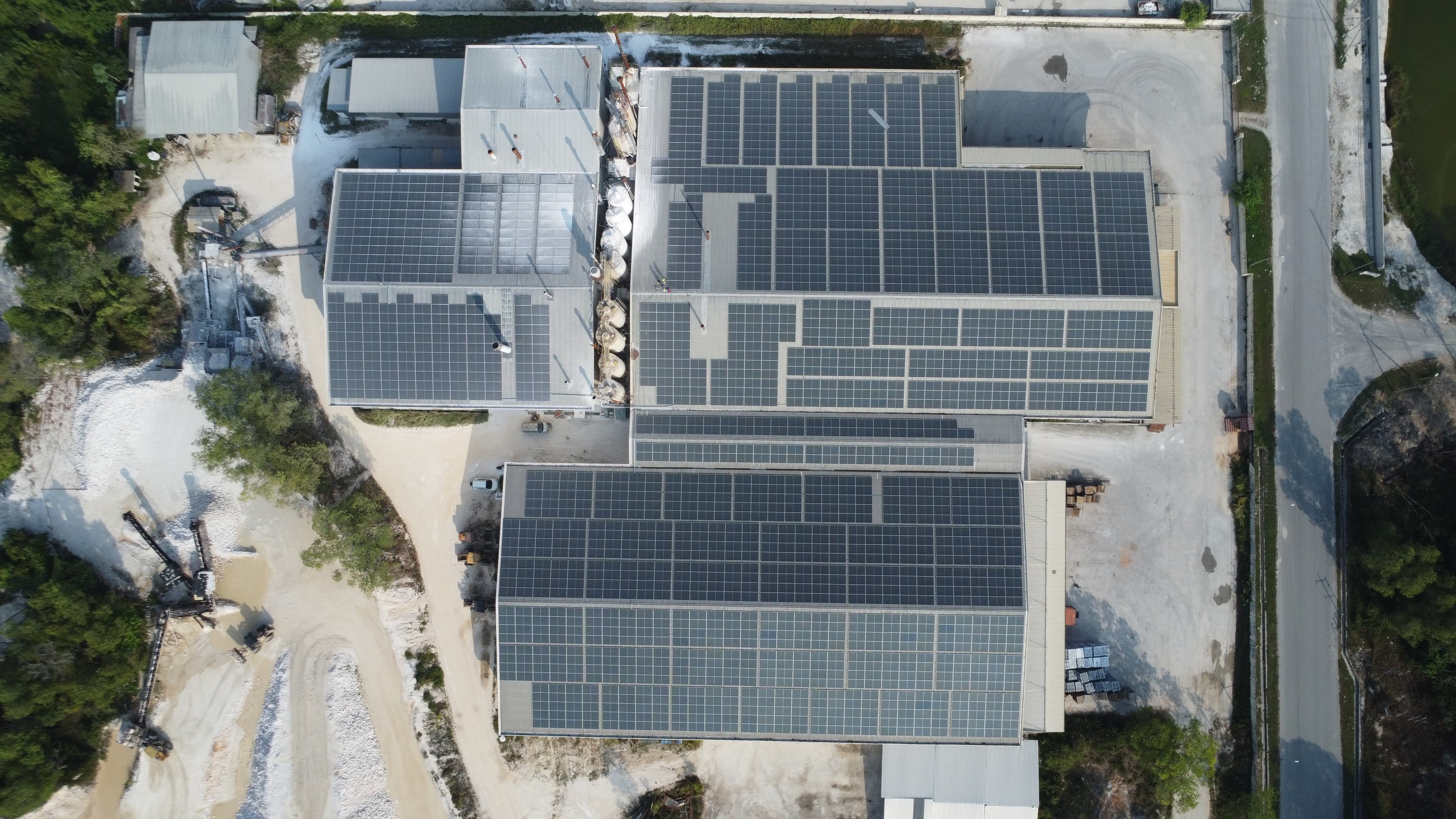 Sunyield aerial view of industrial solar installation